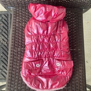 Small dog pink puffer coat